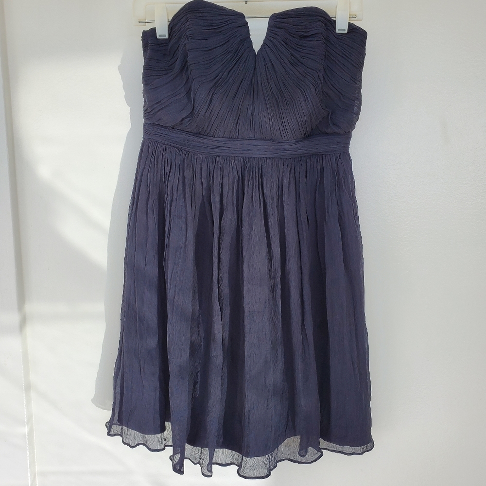 J.Crew 100% Silk black/dark navy strapless Dress